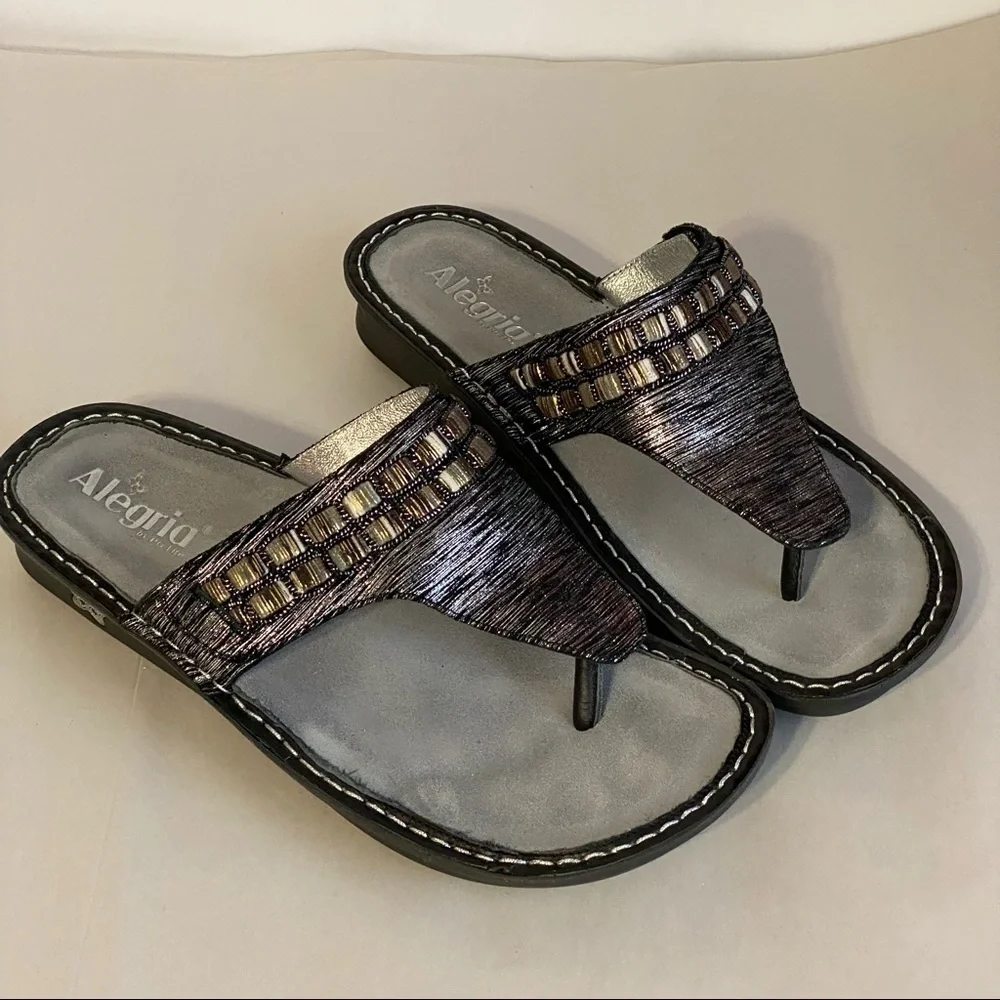 Alegria sandals excellent condition gray and black - Picture 3 of 8